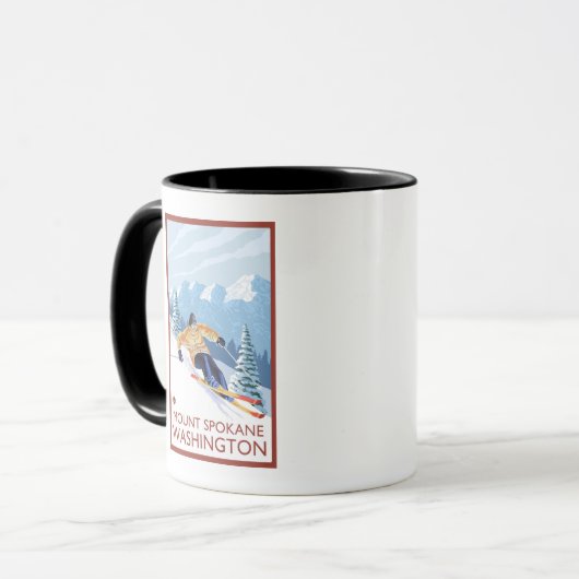 Mug Ski de neige - Mont Spokane, (Devant gauche)