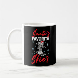 Mug Ski de neige Noël Père Noël Skier favori