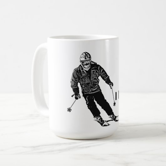 Mug Ski de vacances - Ski de descente (Devant gauche)