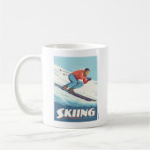 Mug Ski est croire Retro Print (Gauche)
