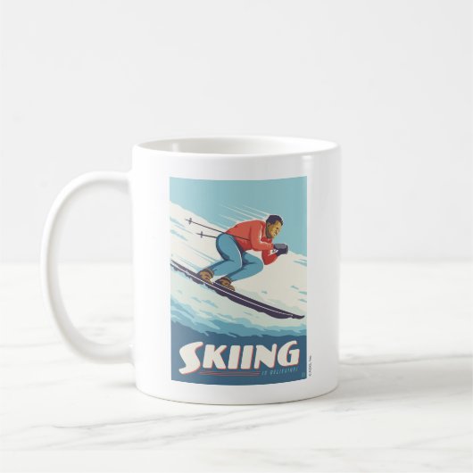 Mug Ski est croire Retro Print (Gauche)