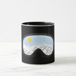 Mug Ski Goggles Mountain View Illustration