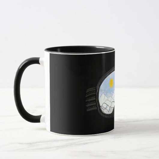 Mug Ski Goggles Mountain View Illustration (Gauche)