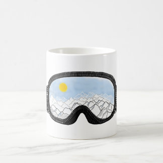 Mug Ski Goggles Mountain View Illustration