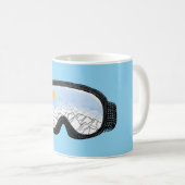 Mug Ski Goggles Mountain View Illustration Bleu clair (Devant droit)