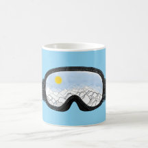 Ski Goggles Mountain View Illustration Bleu clair