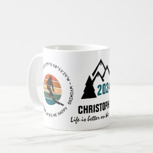 Mug Ski Jackson Hole, Wyoming - Homme Skier, Texte noi