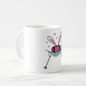 Mug Ski lapin avec bâtons de ski lunettes de ski et éc (Devant gauche)
