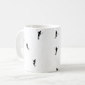 Mug Ski Moderne Ski Noir & Blanc Ski Thème Ski (Devant gauche)