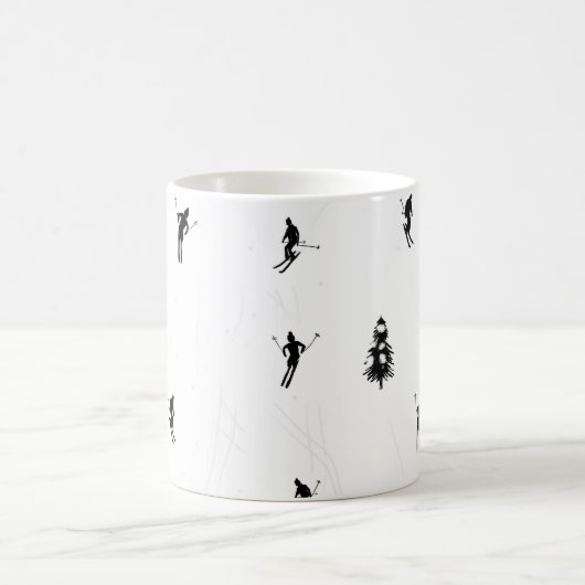 Mug Ski Moderne Ski Noir & Blanc Ski Thème Ski (Centre)