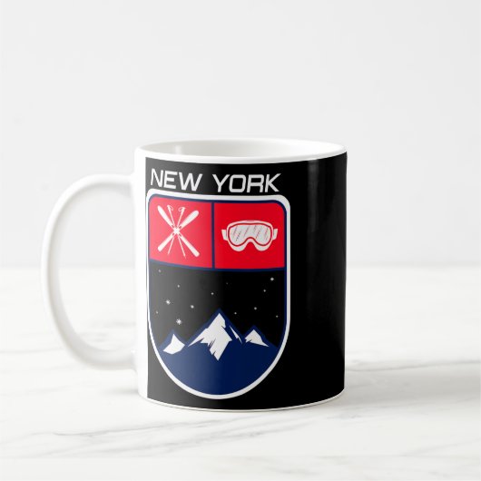 Mug Ski New York Mountain Ski Trail Skier Goggle Po (Gauche)