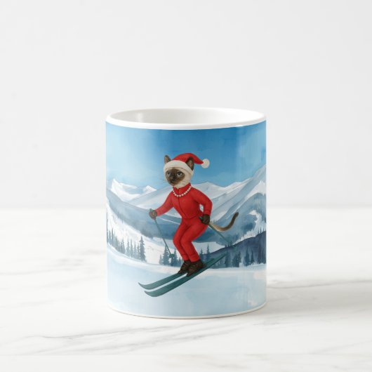 Mug Ski Noël SiameseCatLovers vacances d'hiver (Centre)