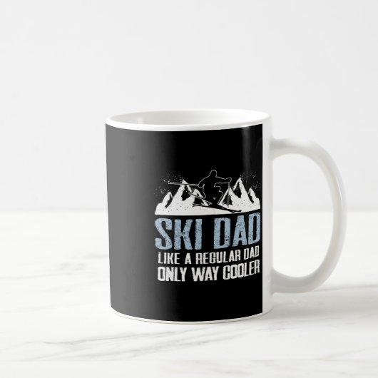 Mug Ski Papa Funny Skier Aventure Ski Amateur Citation (Droite)