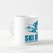 Mug Ski Papa - Glacière que papa normal Design (Devant gauche)
