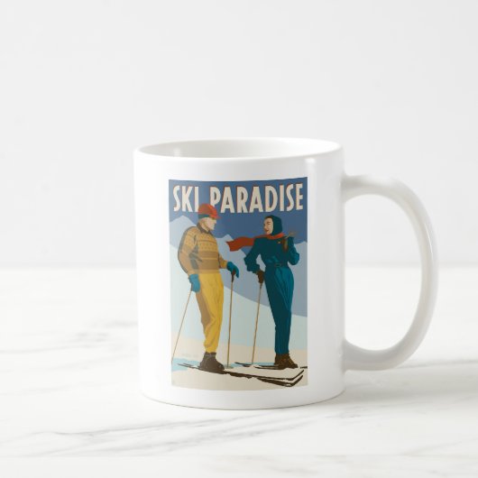 Mug Ski Paradise Impression Vintage (Droite)