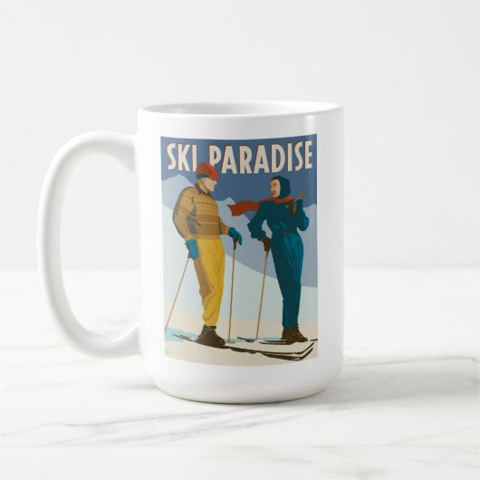 Mug Ski Paradise Impression Vintage (Gauche)