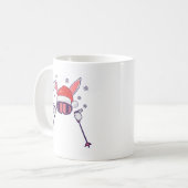 Mug Ski Père Noël Rabbit avec Santa Hat et bâtons de s (Devant gauche)