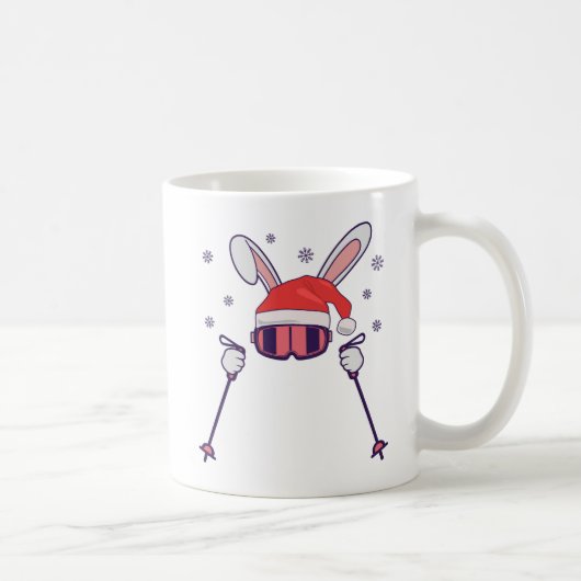 Mug Ski Père Noël Rabbit avec Santa Hat et bâtons de s (Droite)