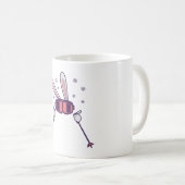 Mug Ski Rabbit avec bâtons de ski et lunettes de ski (Devant droit)