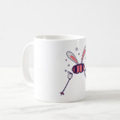 Mug Ski Rabbit avec bâtons de ski et lunettes de ski (Devant gauche)