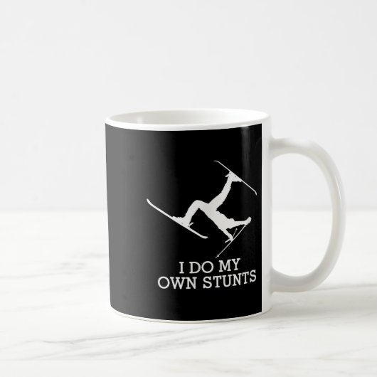 Mug Ski Shirt - I Do My Own Stunts - Funny Skiing Tee (Droite)