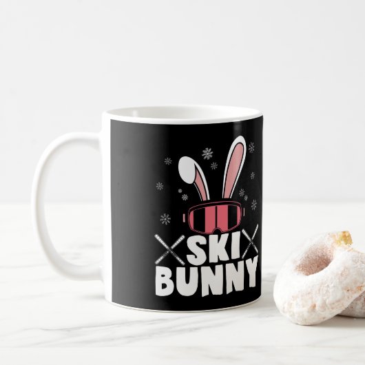 Mug Ski Ski Bunny Skier Sports d'hiver (Avec donut)