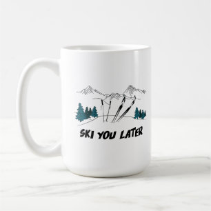 Mug Ski Vous Plus Tard Station De Ski Scène D'Hiver