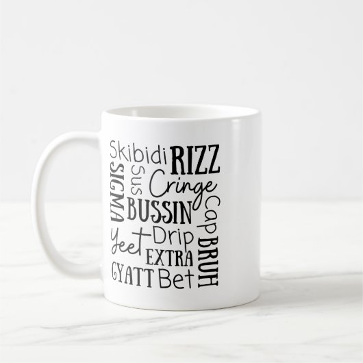 Mug Skibidi Rizz Funny Kids Rizz Bussin Gen Z Christma (Gauche)