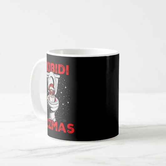 Mug Skibidi Rizzmas Funny Santa Toilet White Elephant (Devant gauche)