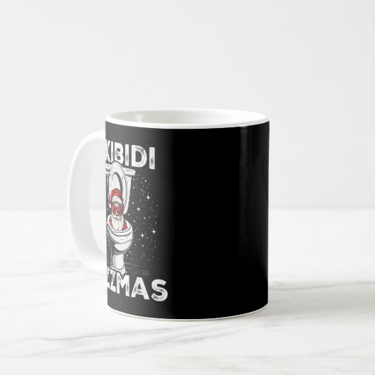 Mug Skibidi Rizzmas Funny Toilet Santa White Elephant (Devant gauche)