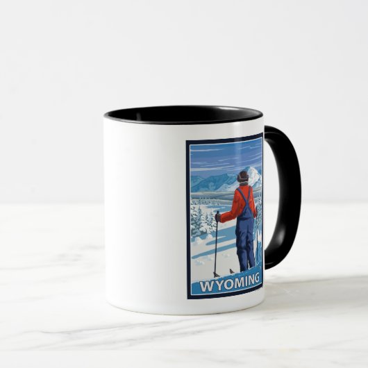 Mug Skier AdmiringWyoming (Devant droit)