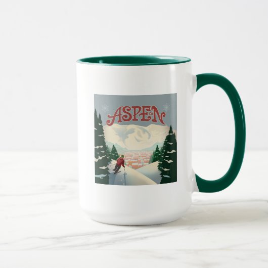 Mug Skier d'Aspen | Colorado (Droite)