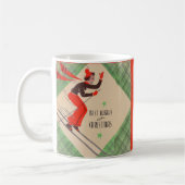 Mug Skier de Noël des années 1950 (Gauche)
