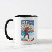 Mug Skier transportant des skis de neige - Whistler, C (Gauche)