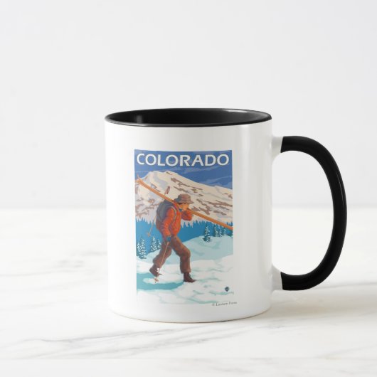 Mug Skier transportant des skisColorado (Droite)