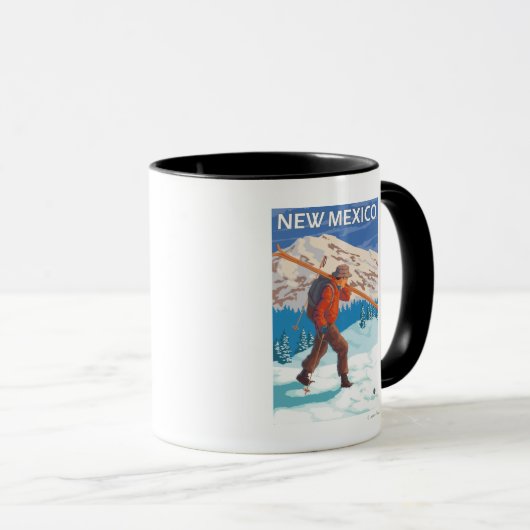 Mug Skier transportant des skisNouveau-Mexique (Devant droit)
