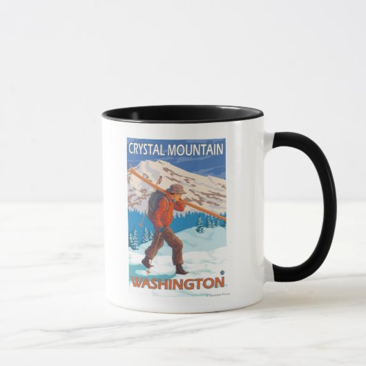 Mug Skier transportant ski de neige - Crystal Mountain (Droite)