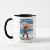Mug Skier transportant ski de neige - Crystal Mountain (Gauche)