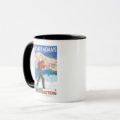 Mug Skier transportant ski de neige - Mont Adams, WA (Devant gauche)