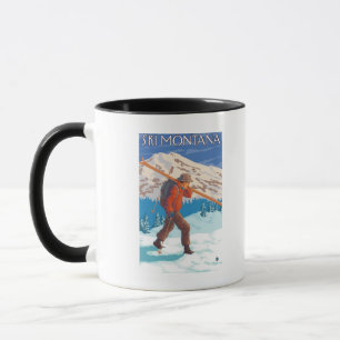 Mug Skier transportant ski de neige - Montana