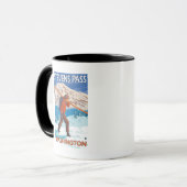 Mug Skier transportant ski de neige - Stevens Pass, WA (Devant gauche)