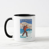 Mug Skier transportant ski de neige - Yellowstone Nat' (Gauche)