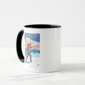Mug Skier transportant ski de neige - Yellowstone Nat' (Devant gauche)