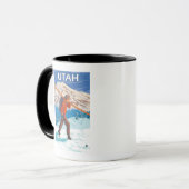 Mug Skier transportant SkisUtah (Devant gauche)