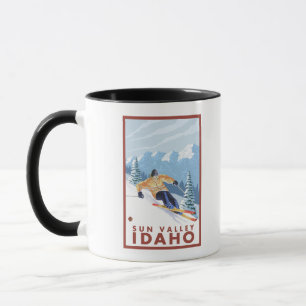 Mug Skieur de neige de Downhhill - Sun Valley, Idaho