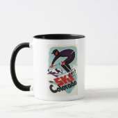 Mug Skieur habillé noir et violet (Gauche)