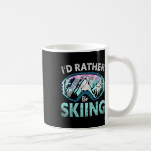 Mug Skieur J'aimerais Mieux Faire Du Ski Montagnes Lun