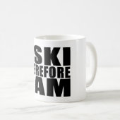 Mug Skieurs drôles de citation : Je skie par (Devant droit)