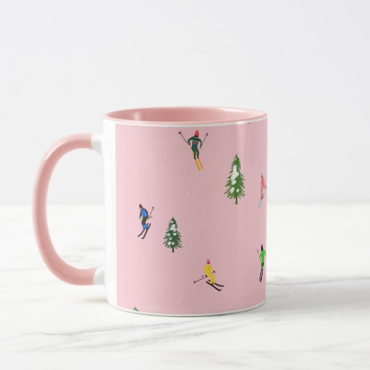Mug Skieurs roses Ski (Gauche)
