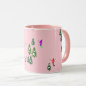 Mug Skieurs roses Ski (Devant droit)